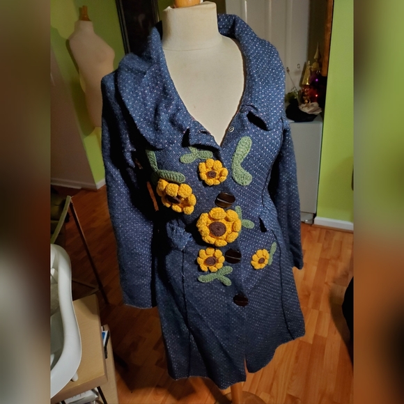 Anthropologie Sunflower Sweater Coat - Picture 4 of 5